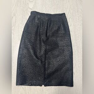 Black Midi Pencil Skirt for Cocktail Events Genuine Leather